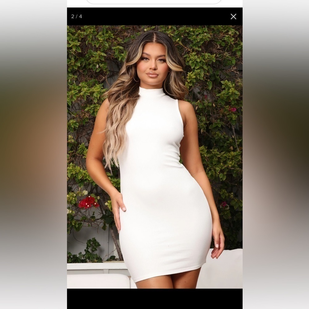 Final Price*FASHION Nova White Michelle Thick Ribbed Mini Dress. Size S, M, L. P